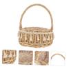Amosfun Large Willow Bride Basket 9.84X8.26X8.26In Portable Woven Flower Girl Basket Wedding Ceremony Photo Prop Party Supply view 3