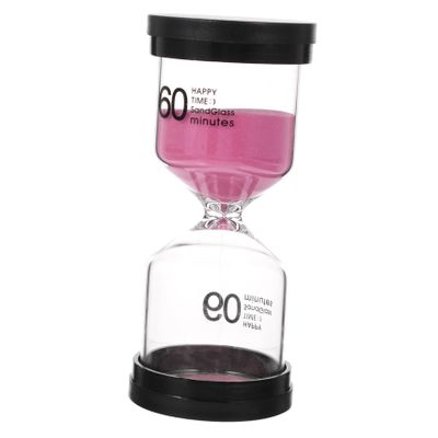 Decorative Sand Motion Timer 60 Minute Pink Plastic Glass