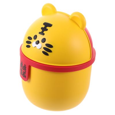 Amosfun Cute Cartoon Desktop Trash Can Lightweight Tabletop Waste Bin for Home Office Adorable Small Storage for Easy Cleanup Design Saves Space