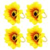 4pcs Sunflower Napkin Rings Artificial Floral Holders for Weddings Valentine Day Parties Rustic Table Decor Lifelike Yellow Flower Design view 1