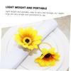 4pcs Sunflower Napkin Rings Artificial Floral Holders for Weddings Valentine Day Parties Rustic Table Decor Lifelike Yellow Flower Design view 2
