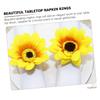 4pcs Sunflower Napkin Rings Artificial Floral Holders for Weddings Valentine Day Parties Rustic Table Decor Lifelike Yellow Flower Design view 3