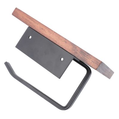 jojofuny Wall Mounted Paper Holder Stylish Walnut Design with Nail Installation for Kitchen and Bathroom and Easy to Use Tissue Storage