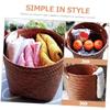 RORPOIR Multipurpose Imitation Rattan Woven Basket for Laundry Toys and Home Decor Stylish Storage for Bedroom Nursery and Office Small Lightweight Design view 2