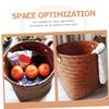 RORPOIR Multipurpose Imitation Rattan Woven Basket for Laundry Toys and Home Decor Stylish Storage for Bedroom Nursery and Office Small Lightweight Design view 3