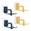MUCKLILY 4pcs Rotating Adhesive Hooks Multi-Functional Wall-Mounted Hangers for Kitchen and Bathroom No-Drill Installation Yellow Dark Blue view 1