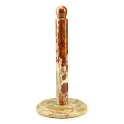 KALIFANO - Green Onyx Kitchen Towel Holder, Unearthed and Hand-Carved in Pakistan, Timeless, Unique, and Elegant Decor Accent, Office or Home Decor