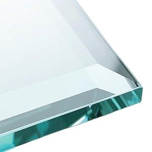 32" Inch Square Glass Table Top - 1/4" Thick - Beveled Edge, Eased Corners