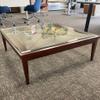 32" Inch Square Glass Table Top - 1/4" Thick - Beveled Edge, Eased Corners view 2