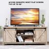 CASART Wooden TV Cabinet, 3 Tier TV Console Table with Sliding Barn Doors and Shelves, Rustic Media Entertainment Center for Living Room Bedroom Office (Grey Wash), 147 x 40 x 60cm, CAHW61826 view 2