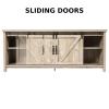 CASART Wooden TV Cabinet, 3 Tier TV Console Table with Sliding Barn Doors and Shelves, Rustic Media Entertainment Center for Living Room Bedroom Office (Grey Wash), 147 x 40 x 60cm, CAHW61826 view 3