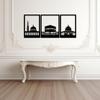Masjid An-Nabawi, Masjid Al Haram and Masjid Al Aksa Set of 3 Islamic Metal Wall Art, Metal Kaaba Wall Decor, Ramadan Decorations, Muslim Home Art Gift, Arabic Wall Art, Hajj Art, Housewarming Gift (Gold, 23.6 x 53" / 60 x 134 cm (includes spaces)) view 1