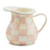 MACKENZIE-CHILDS Enamel Creamer, Creamer Dispenser with Pour Spout, Kitchen Enamelware, Pink-and-White Rosy Check view 1