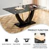 gopop 5 Piece Glass Dining Table Set, Modern Kitchen Table and Chairs for 4, PU Leather Dining Room Table Sets for Home, Kitchen, Dining Room. view 3