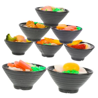 8pcs Noodle Shape Refrigerator Magnets Realistic Udon Bowl Design for Lockers Whiteboards and Fridges Vibrant Decor for