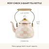 MACKENZIE-CHILDS Enamel Tea Kettle, Stylish Tea Kettle for Stovetop, Pink-and-White Rosy Check, 2 Quarts view 4