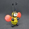 3.2 Orange Glass Bee Figurine  Hand-Blown Murano-Style Miniature  Collectible Bee Ornament for Shelf or Desk  Gift for Women & Home Dcor view 2
