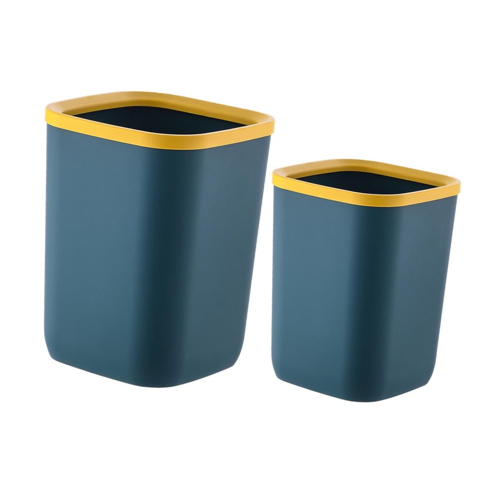 Amosfun 2pcs Plastic Trash Can Stylish Garbage Container for Home Use for Kitchen Bathroom Office Living Room Design