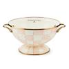 MACKENZIE-CHILDS Enamel Colander, Decorative Kitchen Strainer, Large, Pink-and-White Rosy Check view 1