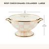 MACKENZIE-CHILDS Enamel Colander, Decorative Kitchen Strainer, Large, Pink-and-White Rosy Check view 4