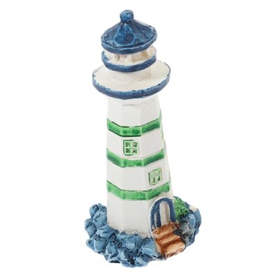 Amosfun Resin Nautical Lighthouse Decor Mediterranean Ornament for Home Rustic Sea-Themed Craft Beautifully Crafted Resin Lighthouse for Coastal Decoration
