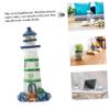 Amosfun Resin Nautical Lighthouse Decor Mediterranean Ornament for Home Rustic Sea-Themed Craft Beautifully Crafted Resin Lighthouse for Coastal Decoration view 3