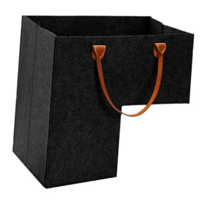 Amosfun Shaped Stair Storage Organizer Basket Capacity Felt Tidy Basket with Handles for Household Sundries Laundry and Clothes Space-saving Design for Stairs and Home Use Cool