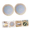 2pcs Straw Placemats Heat Insulated Round Table Mats for Dining Non- Lightweight Home Decor Easy to Clean Gourd Grass Design for Kitchen and Picnics view 3