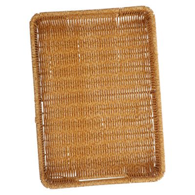 Zerodeko Elegant Rattan Simulation Storage Basket Fruit Basket Woven Rattan Tray Table Tray Makeup