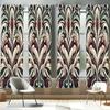 Ambesonne Leafy Art Window Curtains Pack of 2, Pastel Tones Illustrated Curlicue Leaves with Victorian Inspirations, Lightweight Set with Rod Pocket, 4 Panels of - 28" x 63", Green Maroon Eggshell view 1