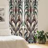Ambesonne Leafy Art Window Curtains Pack of 2, Pastel Tones Illustrated Curlicue Leaves with Victorian Inspirations, Lightweight Set with Rod Pocket, 4 Panels of - 28" x 63", Green Maroon Eggshell view 3