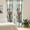 Ambesonne Botanical Window Curtains Pack of 2, Romantic and Bohemian Bouquet with Leaves Poppy Flowers on Squares, Lightweight Set with Rod Pocket, 4 Panels of - 28" x 84", Burnt Orange Laurel Green view 3