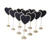 Amosfun 12pcs Mini Heart Wooden Blackboard Clips for Table Decor Party Supplies view 1