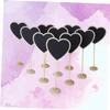 Amosfun 12pcs Mini Heart Wooden Blackboard Clips for Table Decor Party Supplies view 2