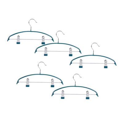 Amosfun 5pcs Non- Clothes Hangers Clips for Skirts and Pants Household Drying Rack for Home and Travel Semi-Circle Design Deep