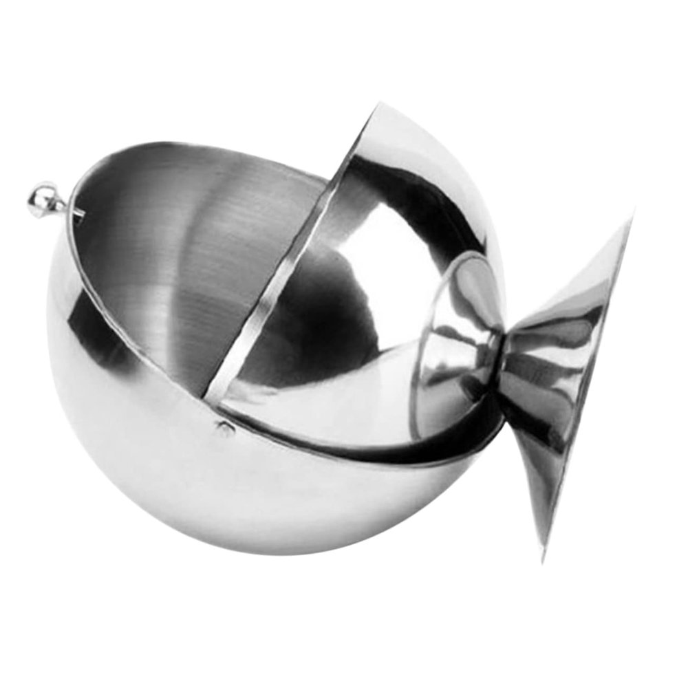 Amosfun Desktop Trash Can Mini Stainless Steel Covered Office Bedroom Home Lid