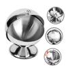 Amosfun Desktop Trash Can Mini Stainless Steel Covered Office Bedroom Home Lid view 2