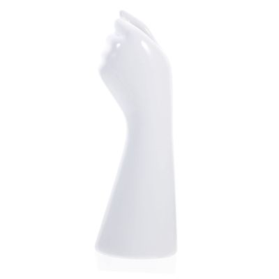 Amosfun Arm Body Shaped Ceramic Hand Vase Artistic Human Body Sculpture for Home Decor Unique Decorative Centerpiece for Flowers Modern Chic Design White Finish