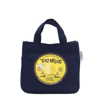 BA058047 Keystone Cotton Tote Bag, Small, Navy, Yellow, W 9.4 x D 5.3 x L 8.7 inches (24 x 13.5 x 22 cm)