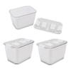 PRETYZOOM 3pcs Food Drainage Storage Box Compact Fridge Vegetable and Fruit Preservation Containers Easy to Clean White Baskets for Snacks and Ingredients view 1