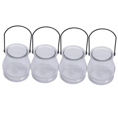PRETYZOOM 4pcs Hanging Glass Planter for Hydroponics Elegant Decorative Tealight Candle Holders Stylish Centerpieces for Decor