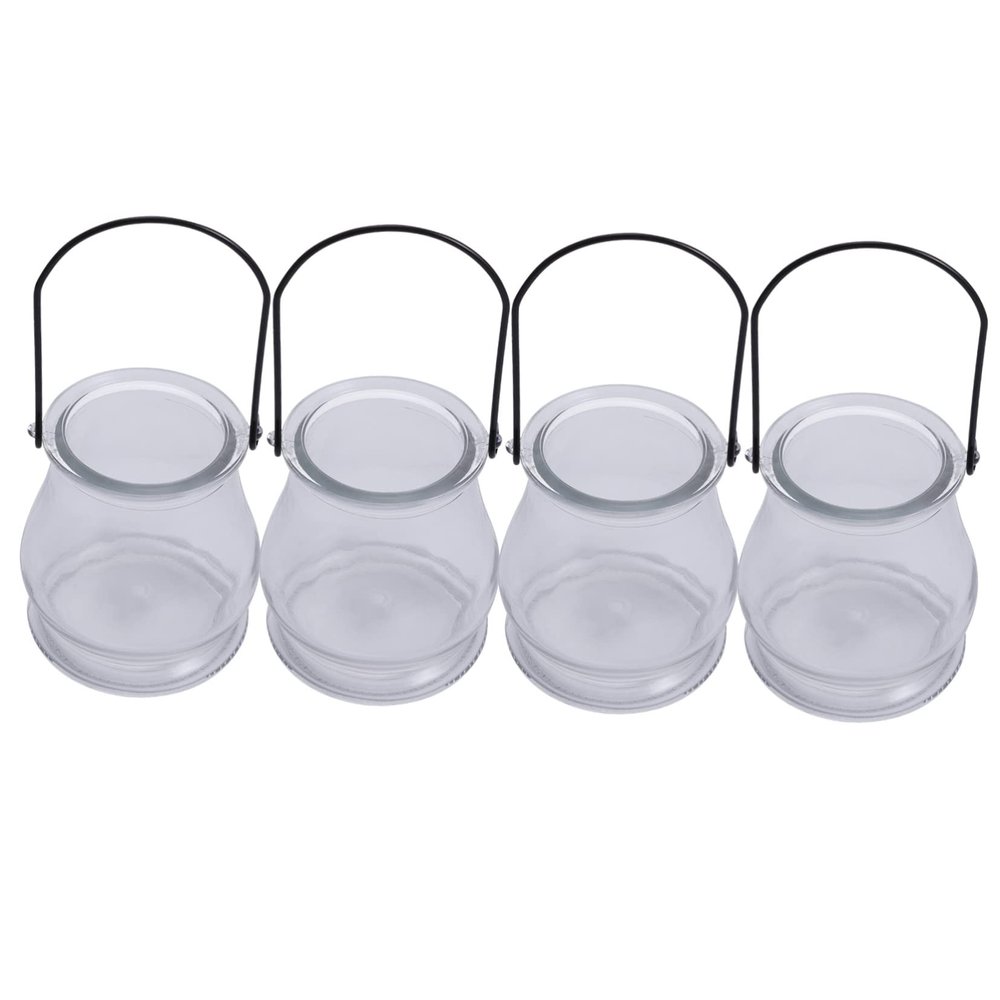 PRETYZOOM 4pcs Hanging Glass Planter for Hydroponics Elegant Decorative Tealight Candle Holders Stylish Centerpieces for Decor