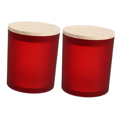 PRETYZOOM 2pcs Decorative Candle Containers Lids Simple Glass Candle Cups for Scented Romantic Home Decor for Parties and Special Occasions