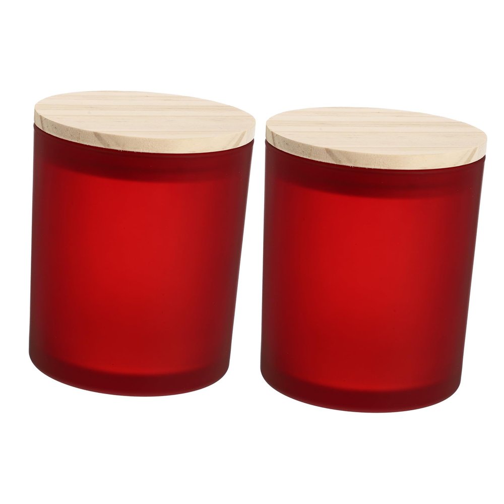 PRETYZOOM 2pcs Decorative Candle Containers Lids Simple Glass Candle Cups for Scented Romantic Home Decor for Parties and Special Occasions
