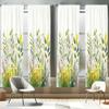 Ambesonne Nature Window Curtains Pack of 2, Dream Garden Scene Leafy Huddle with Blush Tone Flower Details Print Boho, Lightweight Set with Rod Pocket, 4 Panels of - 28" x 63", Fern Green Pink White view 1