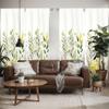 Ambesonne Nature Window Curtains Pack of 2, Dream Garden Scene Leafy Huddle with Blush Tone Flower Details Print Boho, Lightweight Set with Rod Pocket, 4 Panels of - 28" x 63", Fern Green Pink White view 2