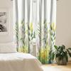 Ambesonne Nature Window Curtains Pack of 2, Dream Garden Scene Leafy Huddle with Blush Tone Flower Details Print Boho, Lightweight Set with Rod Pocket, 4 Panels of - 28" x 63", Fern Green Pink White view 3