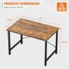 Sweetcrispy Computer Small Office Desk 40 Inch Student Study Writing Work with Headphone Hooks & Storage Bag Modern Simple PC Home Bedroom Table, Rustic Brown view 3