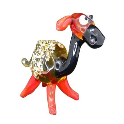 3.6 Red Glass Sheep Figurine  Hand-Blown Murano-Style Miniature  Collectible Sheep Ornament for Shelf or Desk  Gift for Animal Lovers & Home Dcor