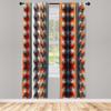 Ambesonne Basketball Window Curtains Pack of 2, Contemporary Abstract Design of Sports Theme Ball Pattern with Stripes, Lightweight Set & Rod Pocket, 4 Panels of - 28" x 84", Vermilion Purpleblue view 3